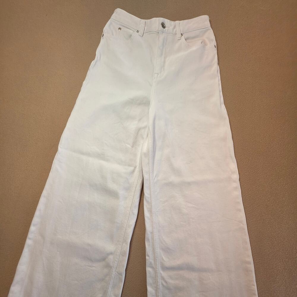 Ted Baker Simah High-Rise Wide-Leg Stretch-Denim Jeans White Sz 26